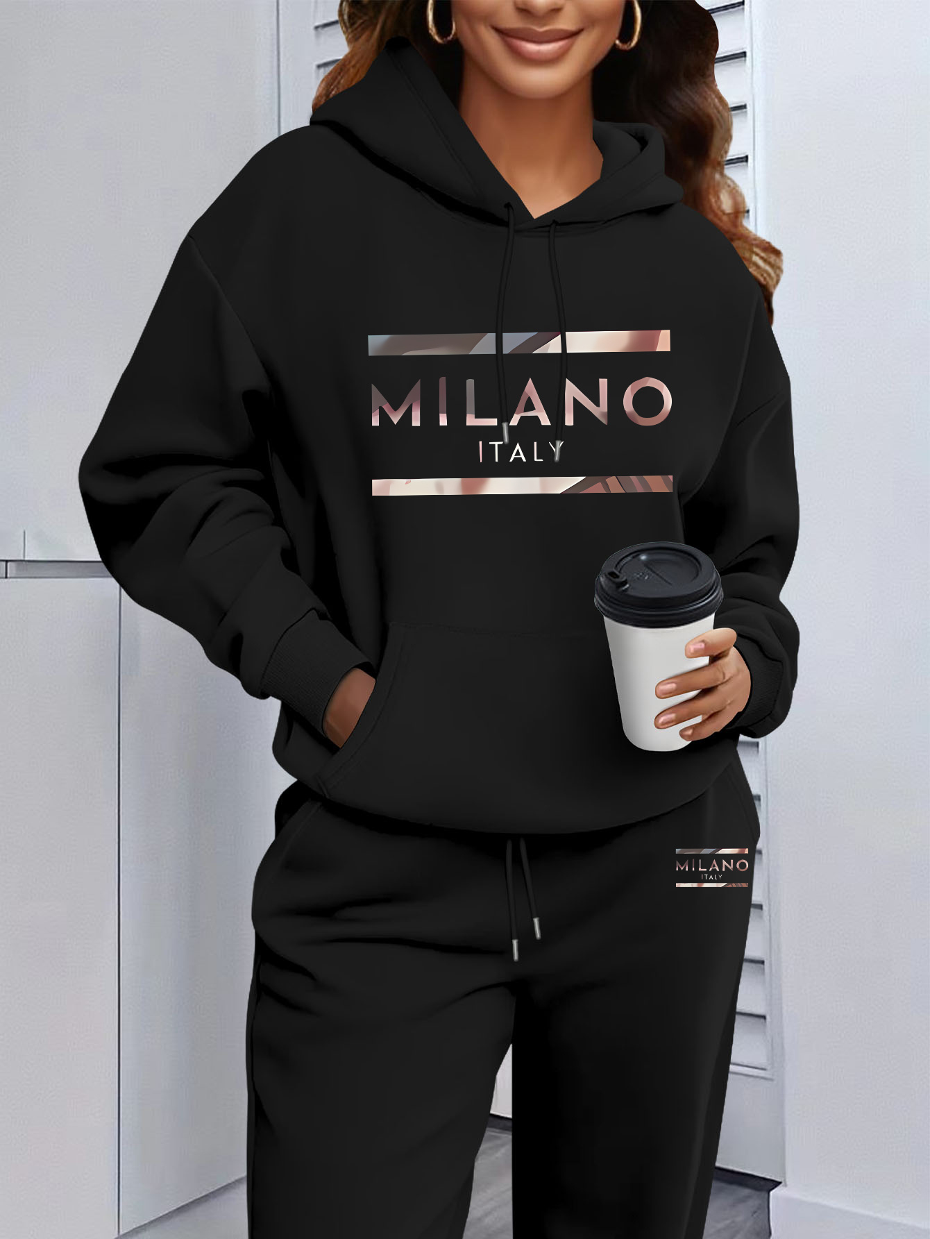 Winter Clothing For Sale - 2026 Womens Print Hooded Sweatshirts Suit