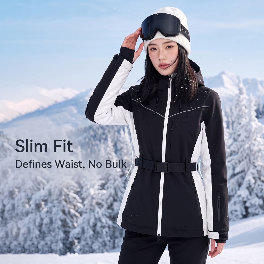 Ski Pants Waterproof - KUFUN Ski Wear 3L Polyester Padded