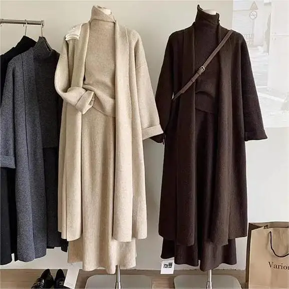 Winter Clothing Trends 2025 - Three Piece Sets Women Long Sweater
