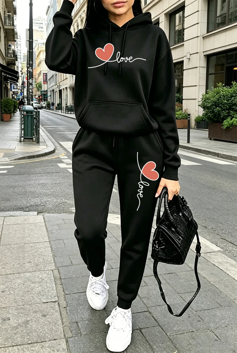 Winter Clothing Usa - Womens Tracksuit Print Casual Long Sleeves