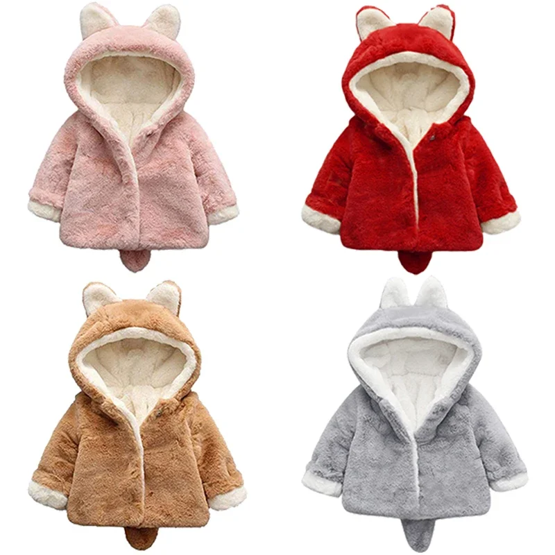 Winter Clothing Toddler - Cute Cat Ears Plush Baby Jacket