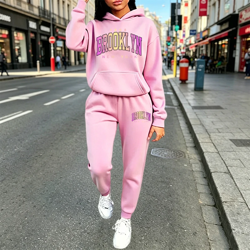 Winter Clothing Usa - Casual Women's Outfits Print Hooded Sweatshirt
