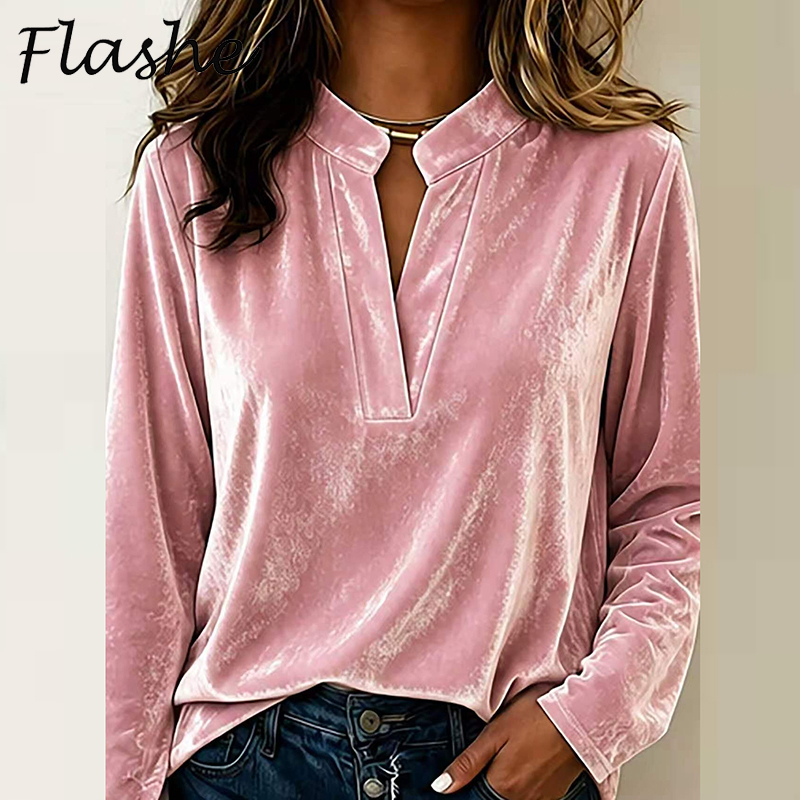 Fashion Velvet Blouse Women Lo - đánh giá và giá Winter Clothing Girls