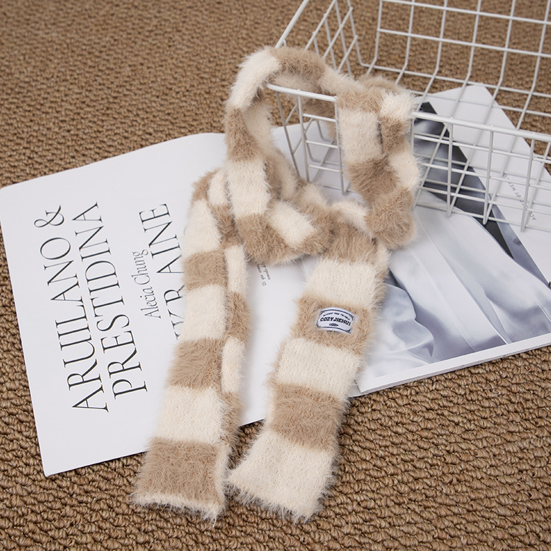 Y2k Striped Plush Narrow Long  - đánh giá và giá Winter Clothing Girls