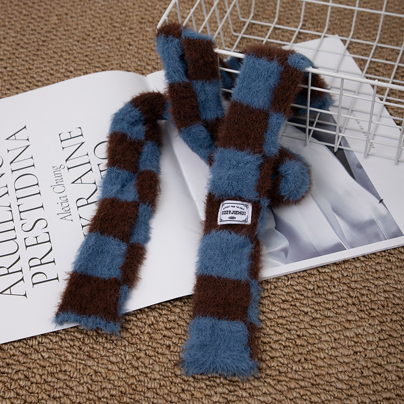 Y2k Striped Plush Narrow Long  - đánh giá và giá Winter Clothing Girls