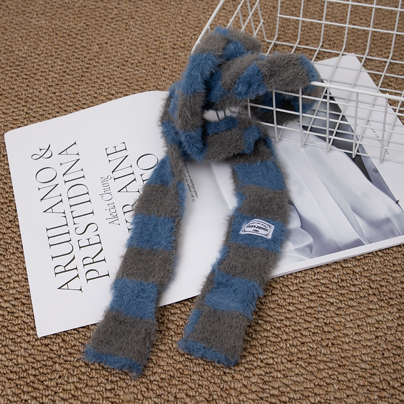 Y2k Striped Plush Narrow Long  - đánh giá và giá Winter Clothing Girls