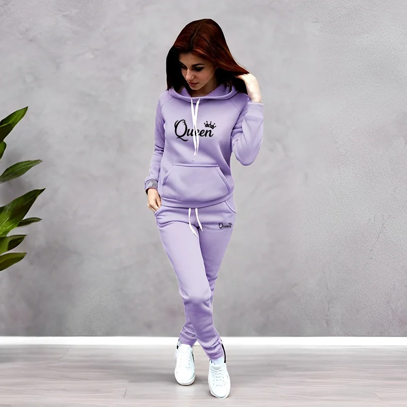 Womens Tracksuit Queen Letter  - đánh giá và giá Winter Clothing Pants