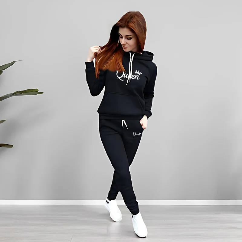 Womens Tracksuit Queen Letter  - đánh giá và giá Winter Clothing Pants