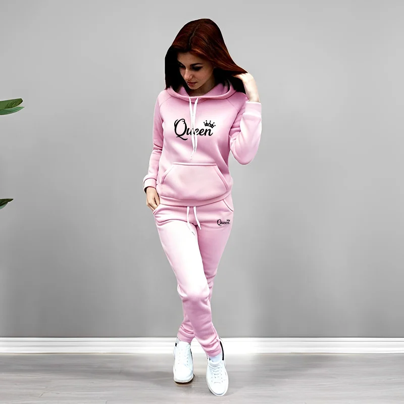 Womens Tracksuit Queen Letter  - đánh giá và giá Winter Clothing Pants