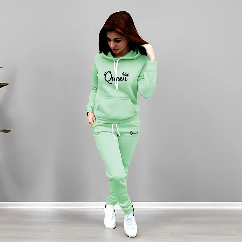 Womens Tracksuit Queen Letter  - đánh giá và giá Winter Clothing Pants