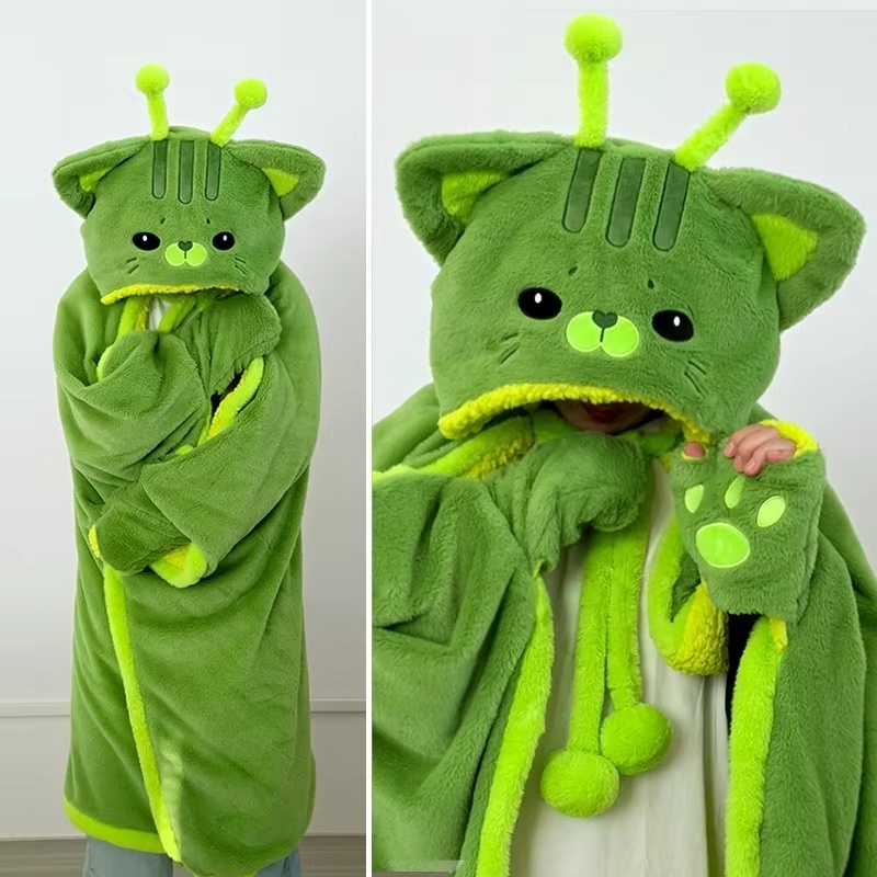 Cartoon Cute Alien Cat Hooded  - đánh giá và giá Winter Clothing Girls