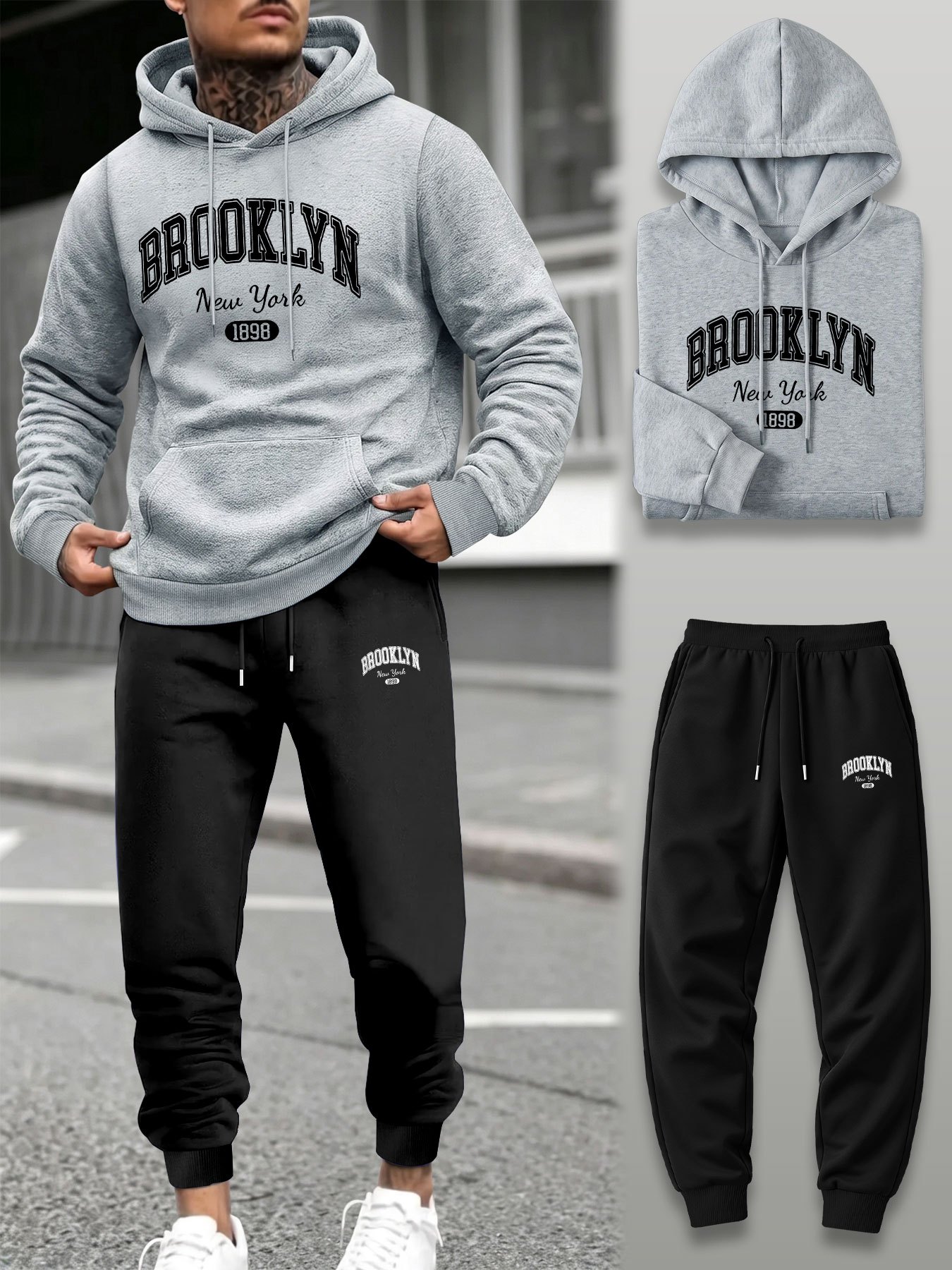Men 2 Piece Tracksuit Hoodie J - đánh giá và giá Winter Clothing Pants