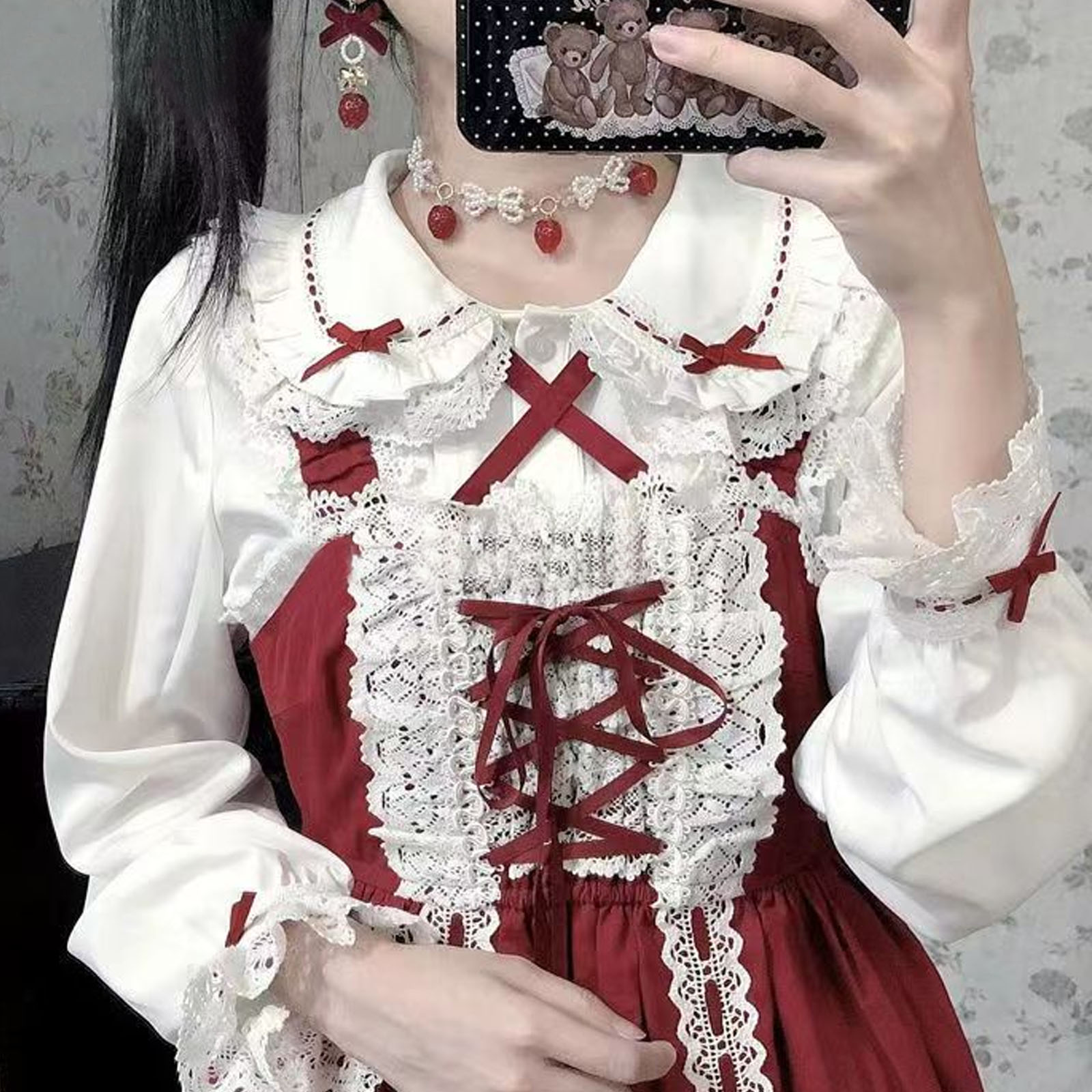 Japanese Lolita Style Lace Ruf - đánh giá và giá Winter Clothing Girls