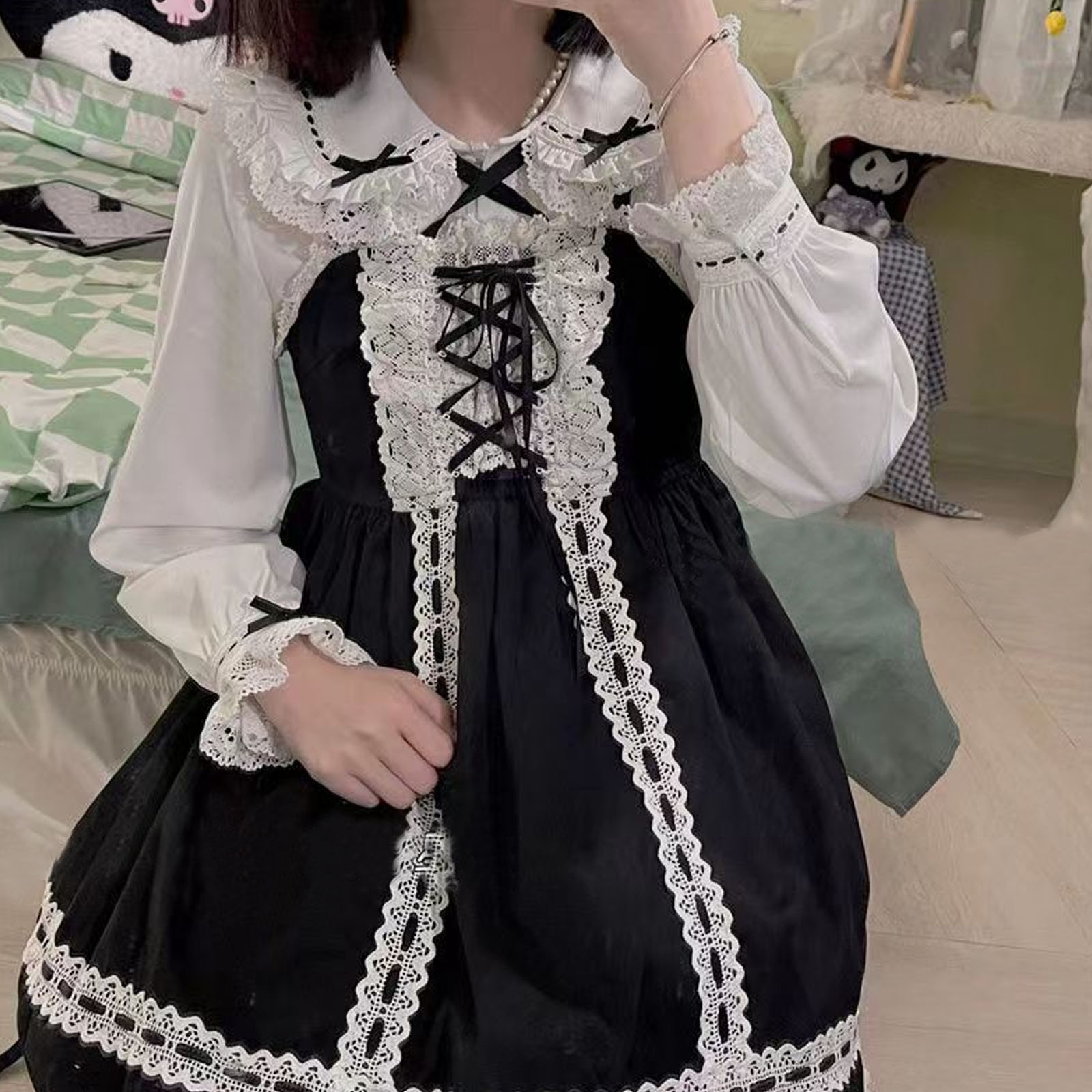 Japanese Lolita Style Lace Ruf - đánh giá và giá Winter Clothing Girls